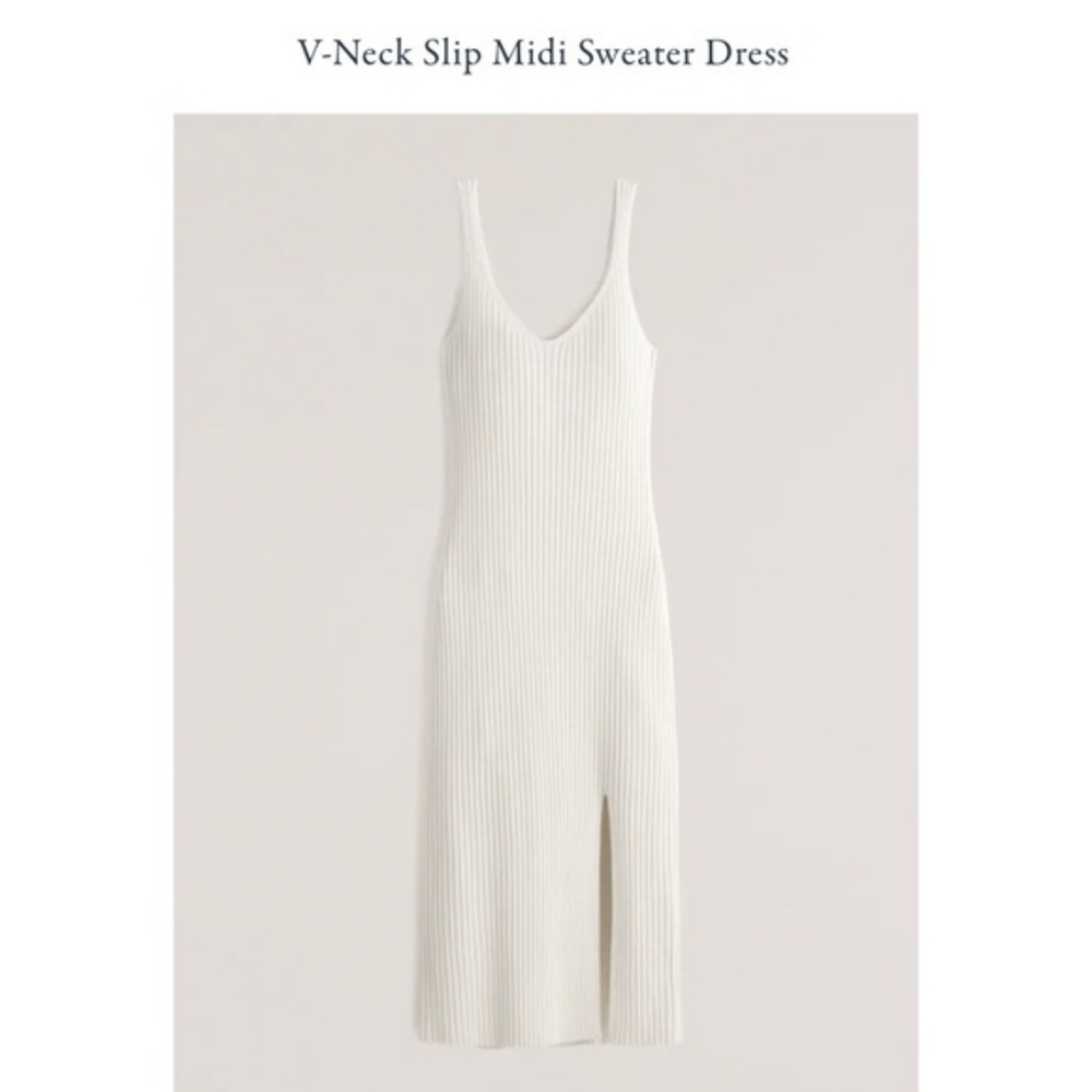 Abercrombie & Fitch v-neck slip midi sweater dress